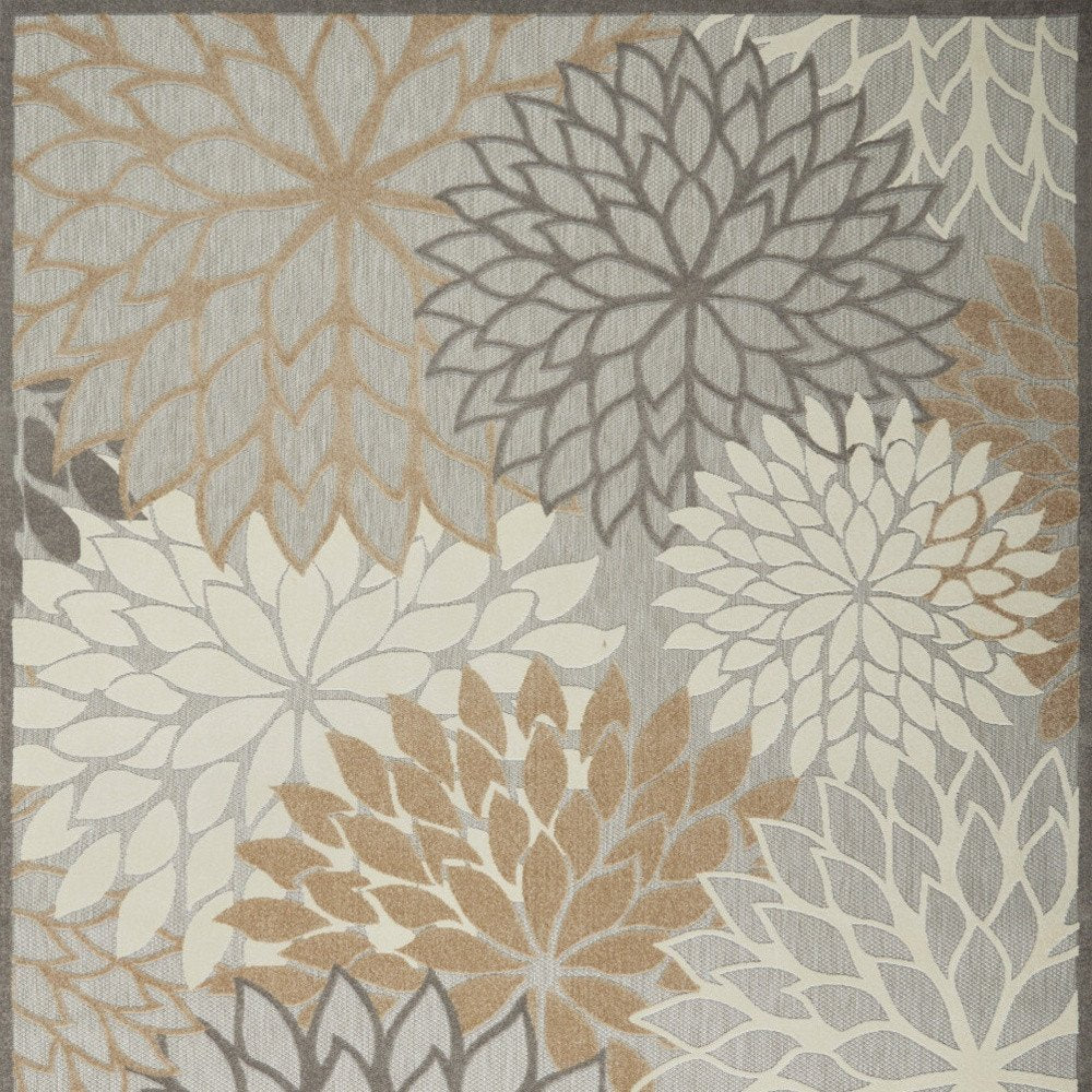 12' X 15' Gray And Ivory Indoor Outdoor Area Rug