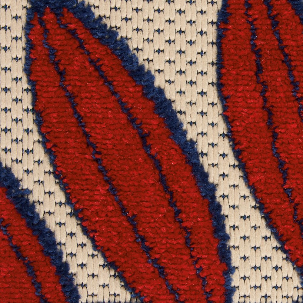 12' X 15' Ivory Blue And Orange Indoor Outdoor Area Rug