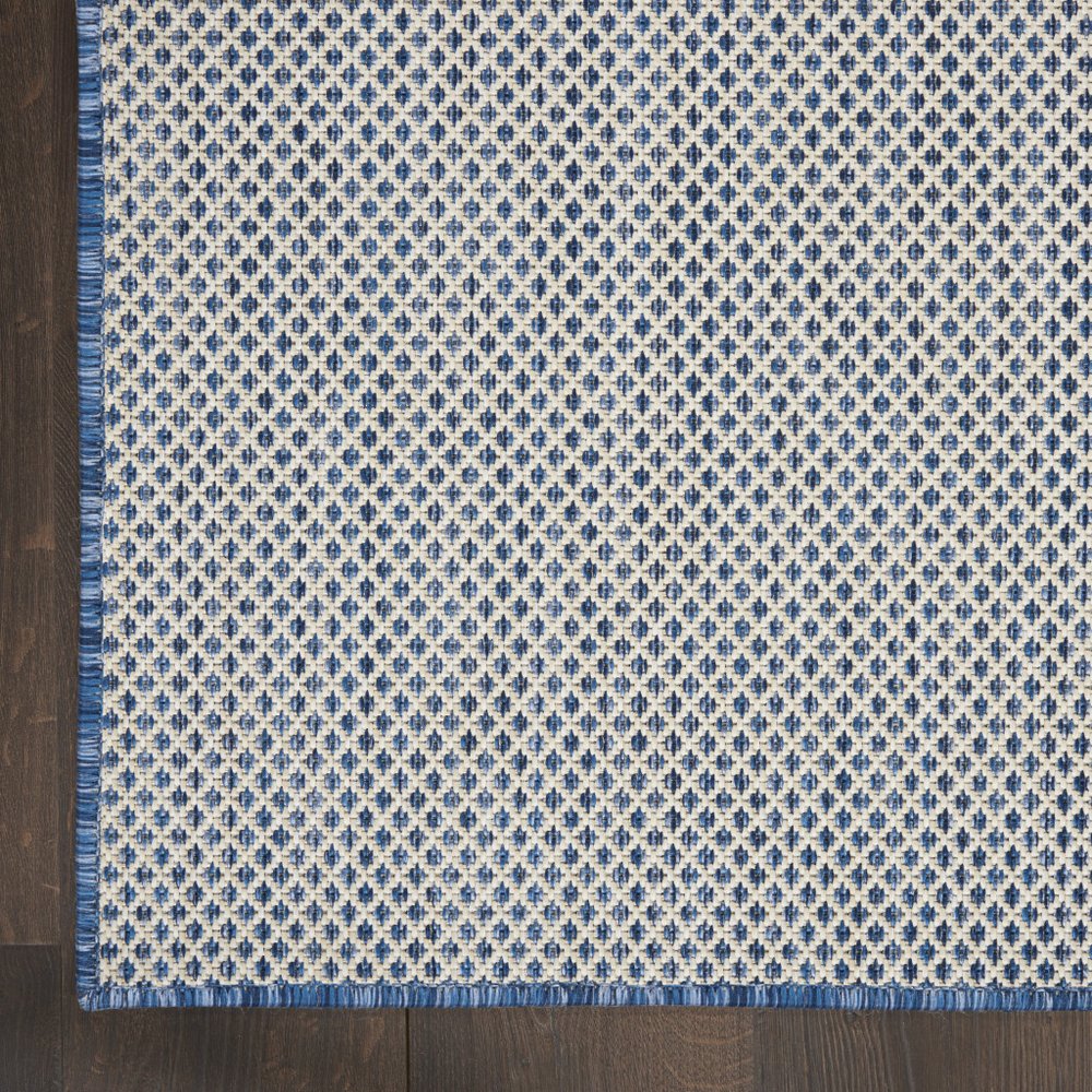 9' X 12' Blue And Ivory Indoor Outdoor Area Rug