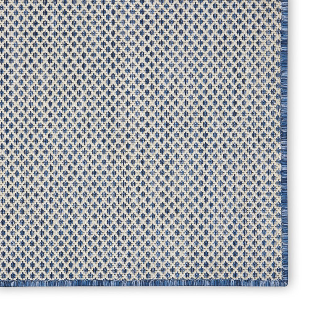 9' X 12' Blue And Ivory Indoor Outdoor Area Rug