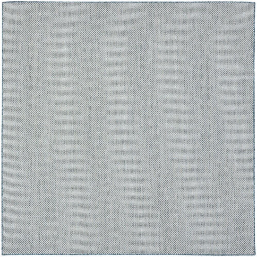6' Blue Square Geometric Power Loom Area Rug