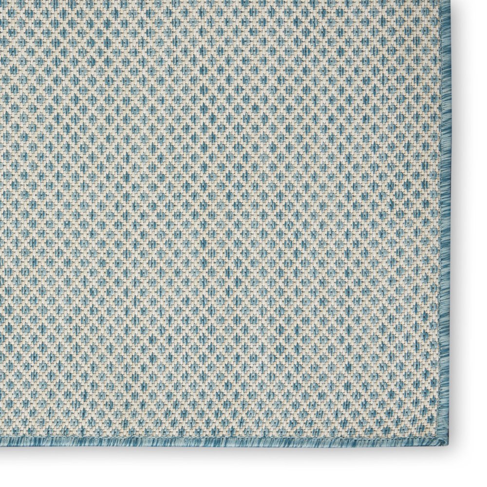 4' Blue Square Geometric Power Loom Area Rug