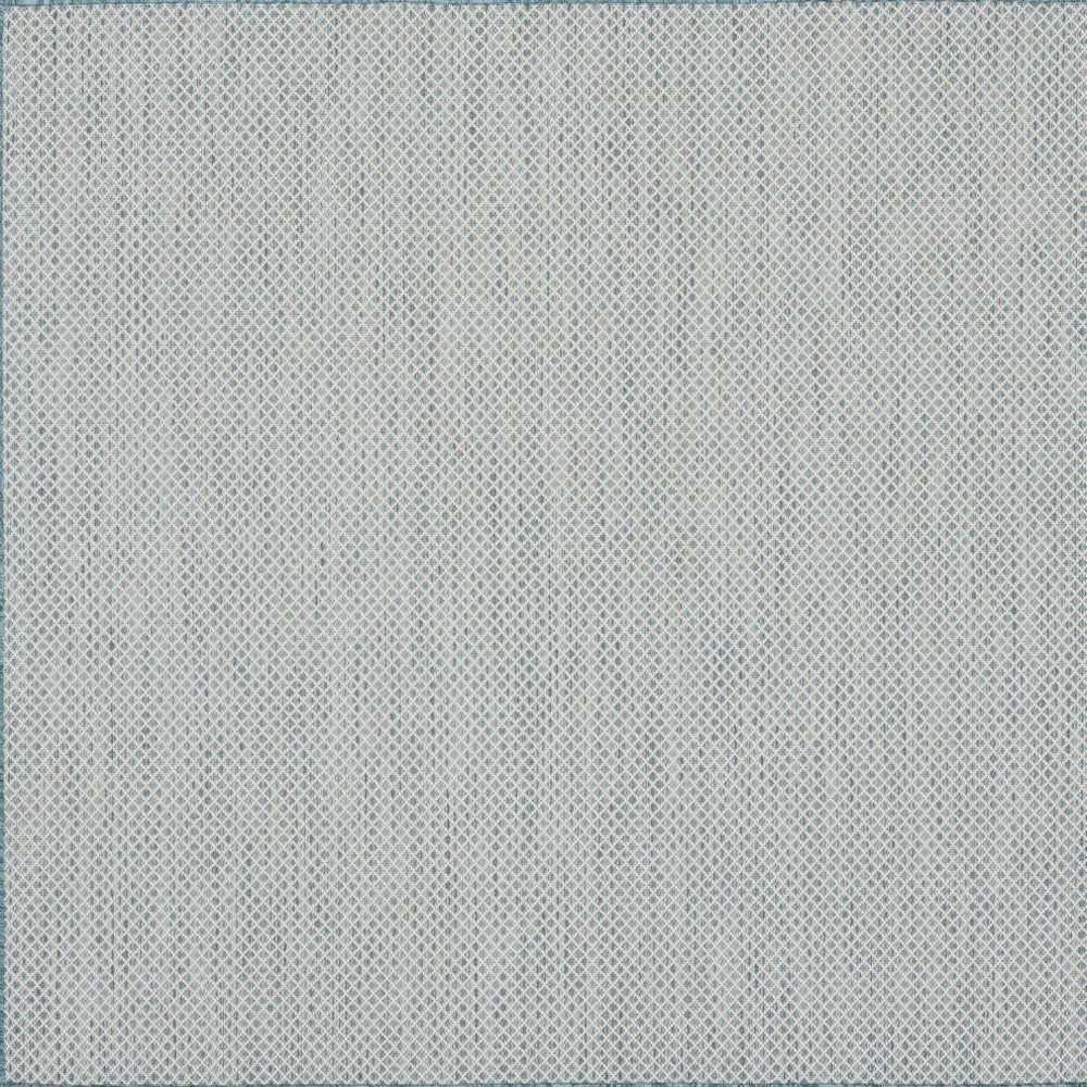 4' Blue Square Geometric Power Loom Area Rug