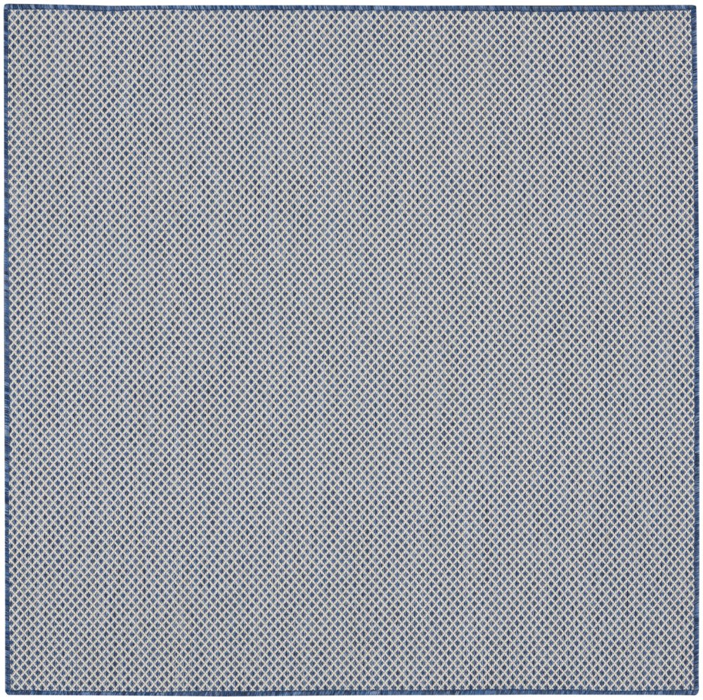 4' Bone Square Geometric Power Loom Area Rug