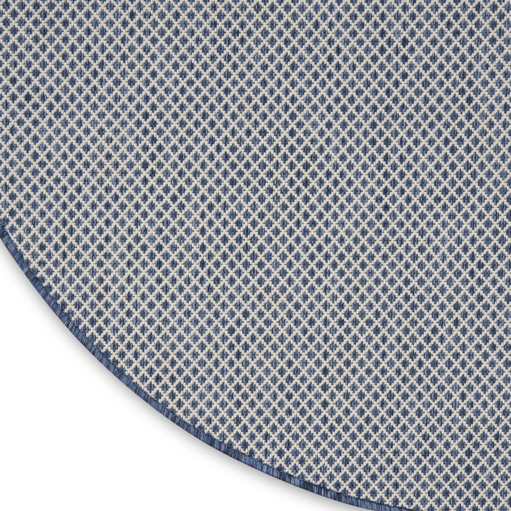 5' Bone Round Geometric Power Loom Area Rug