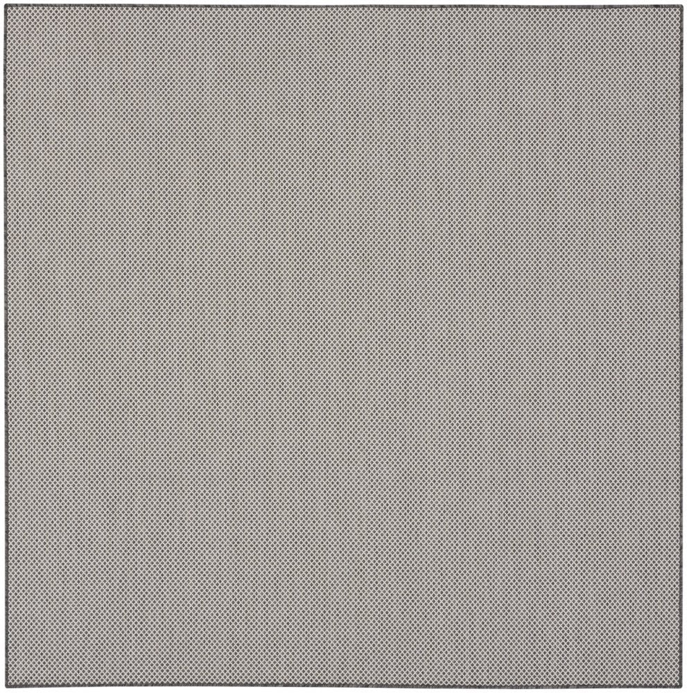 8' Charcoal Square Geometric Power Loom Area Rug