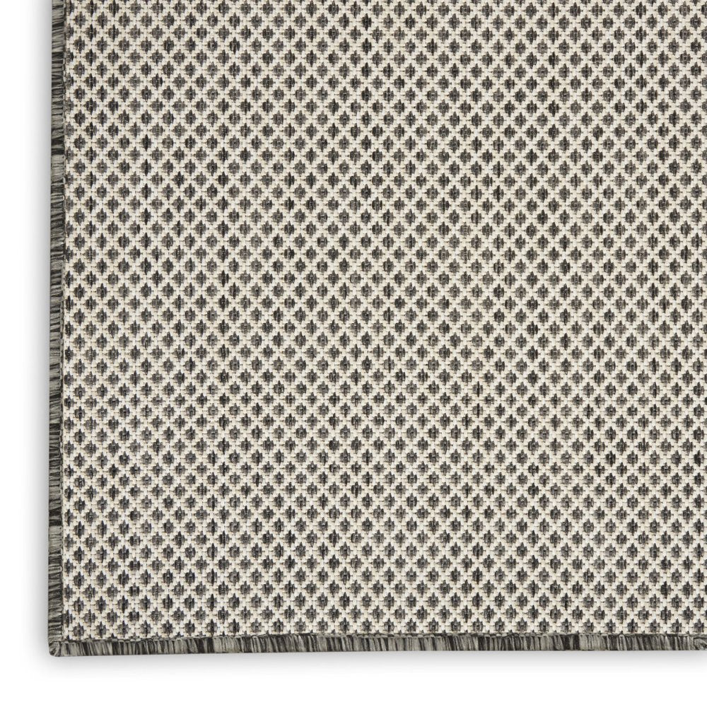 8' Charcoal Square Geometric Power Loom Area Rug