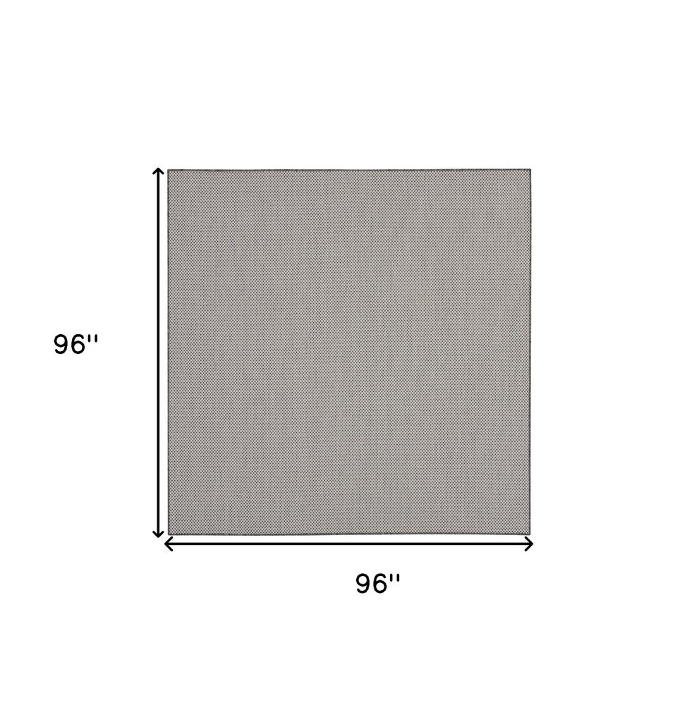 8' Charcoal Square Geometric Power Loom Area Rug