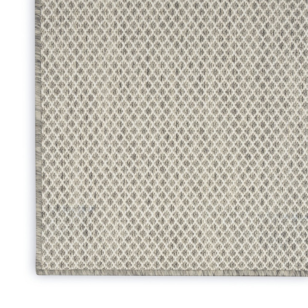 8' Silver Square Geometric Power Loom Area Rug