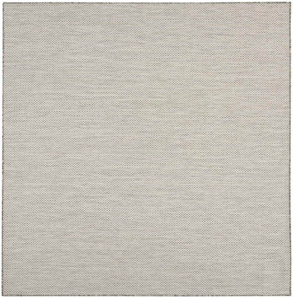 8' Silver Square Geometric Power Loom Area Rug