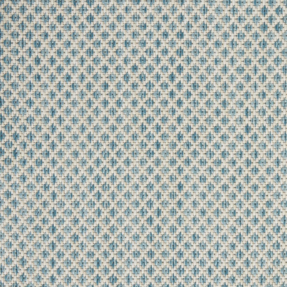 8' X 10' Aqua And Ivory Indoor Outdoor Area Rug