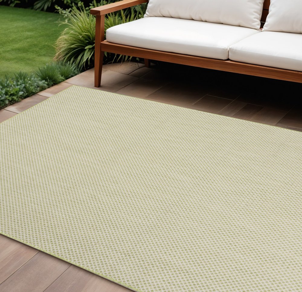6' X 9' Green Geometric Power Loom Area Rug