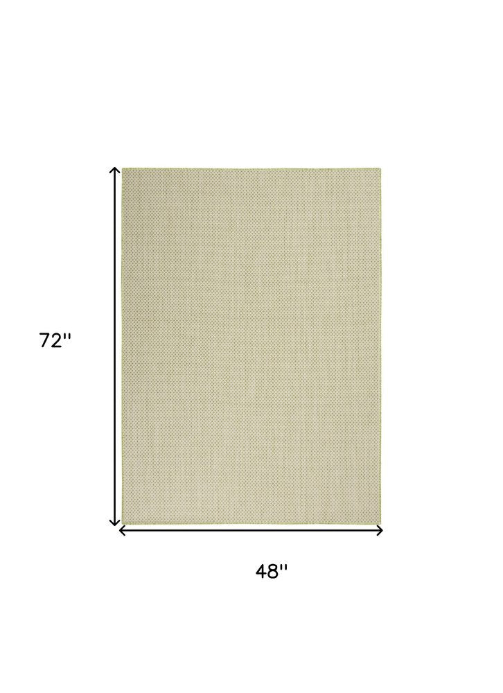 4' X 6' Green Geometric Power Loom Area Rug