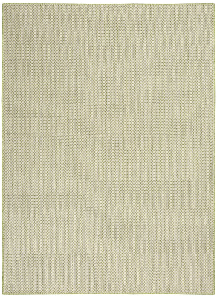 5' X 7' Green and Ivory Indoor Outdoor Area Rug