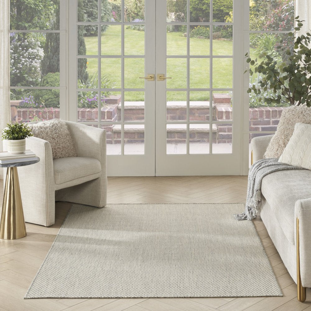 4' X 6' Ivory Geometric Power Loom Area Rug