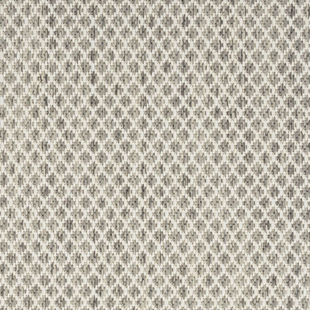 6' X 9' Ivory and Silver Indoor Outdoor Area Rug
