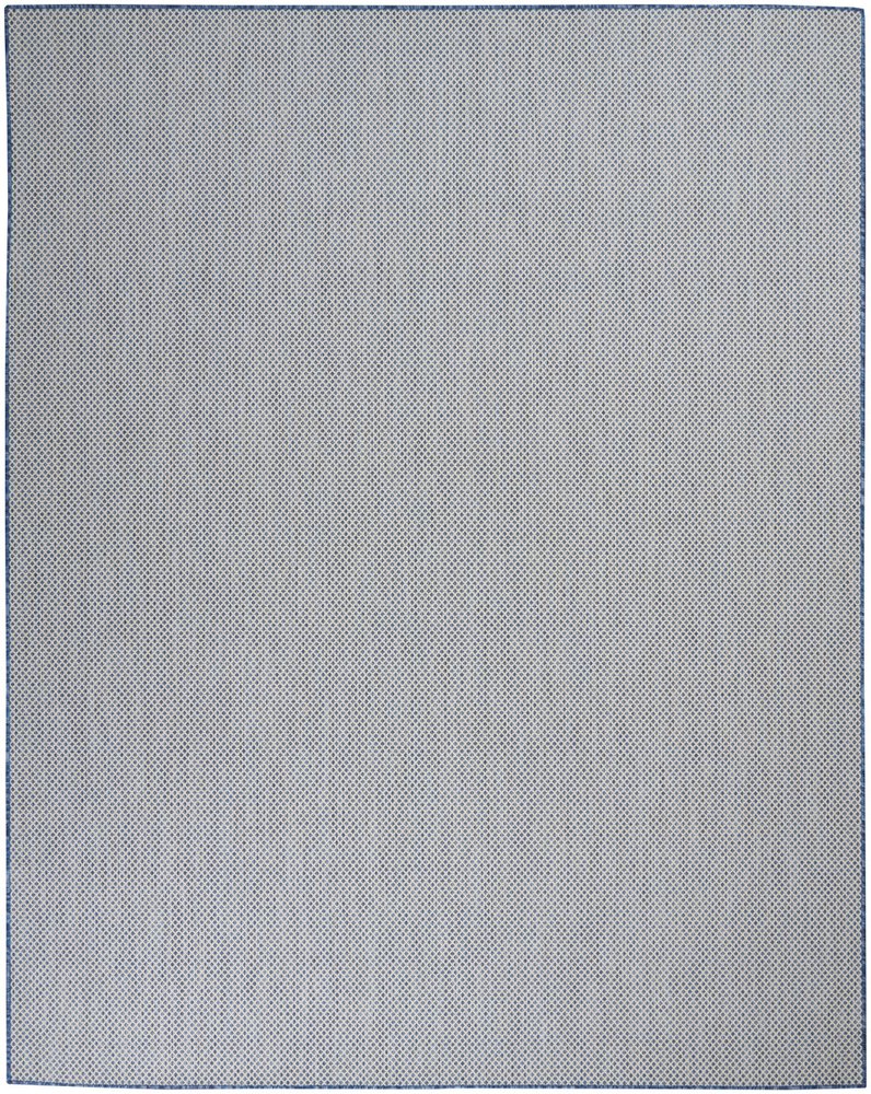 7' X 10' Blue And Ivory Indoor Outdoor Area Rug