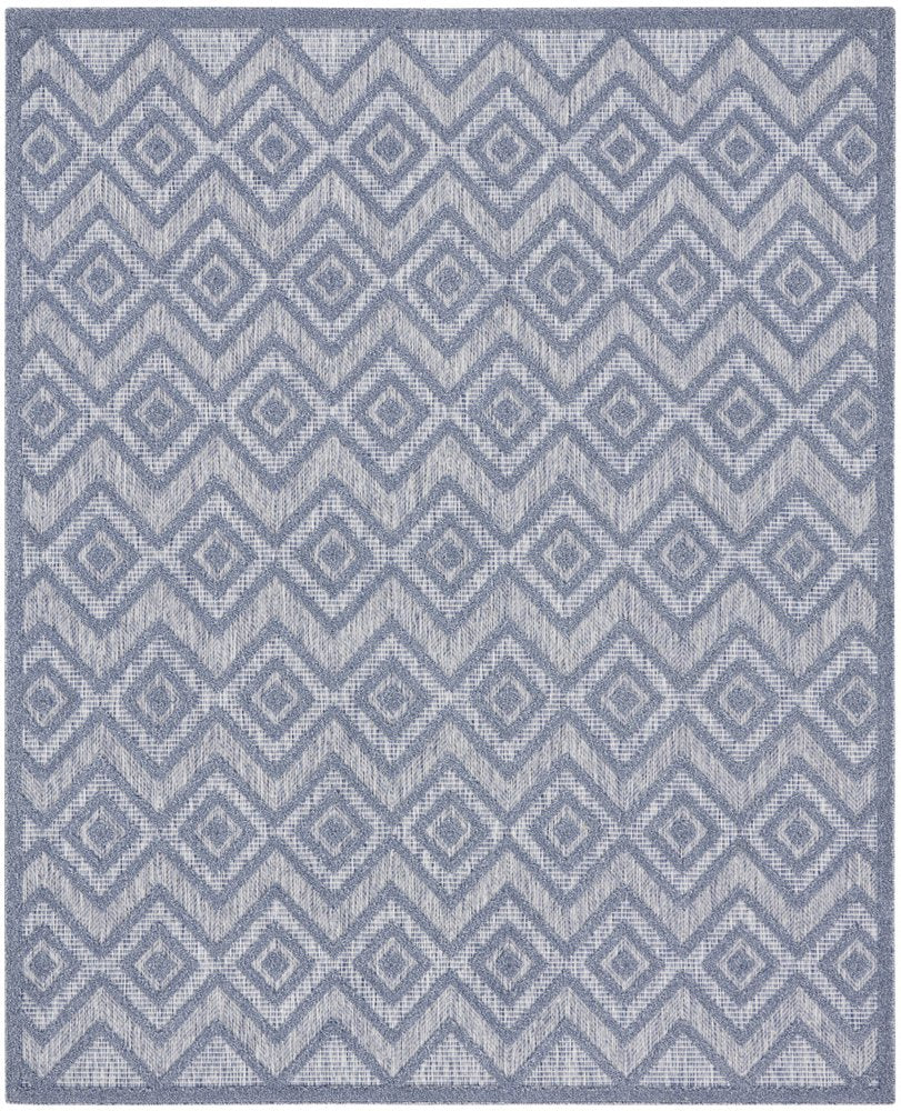 9' X 12' Denim Blue Indoor Outdoor Area Rug