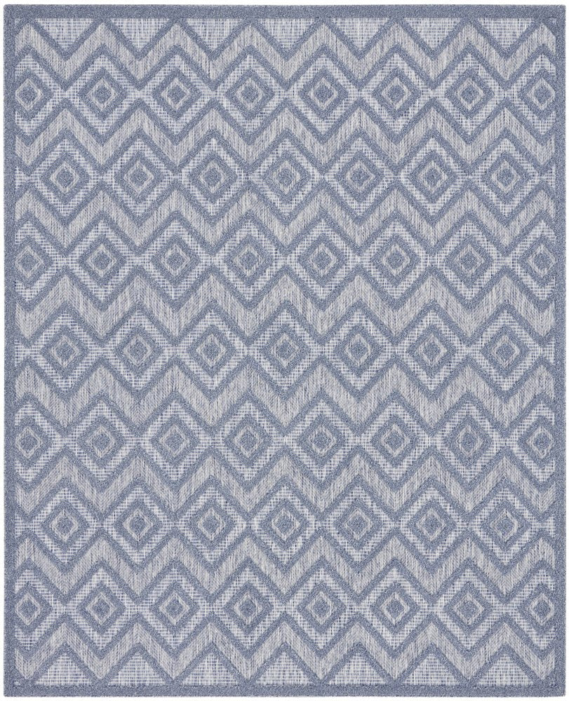 9' X 12' Denim Blue Indoor Outdoor Area Rug