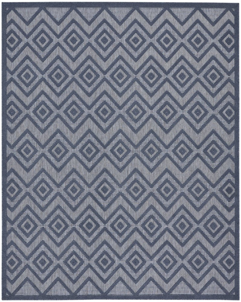 9' X 12' Navy Blue Indoor Outdoor Area Rug