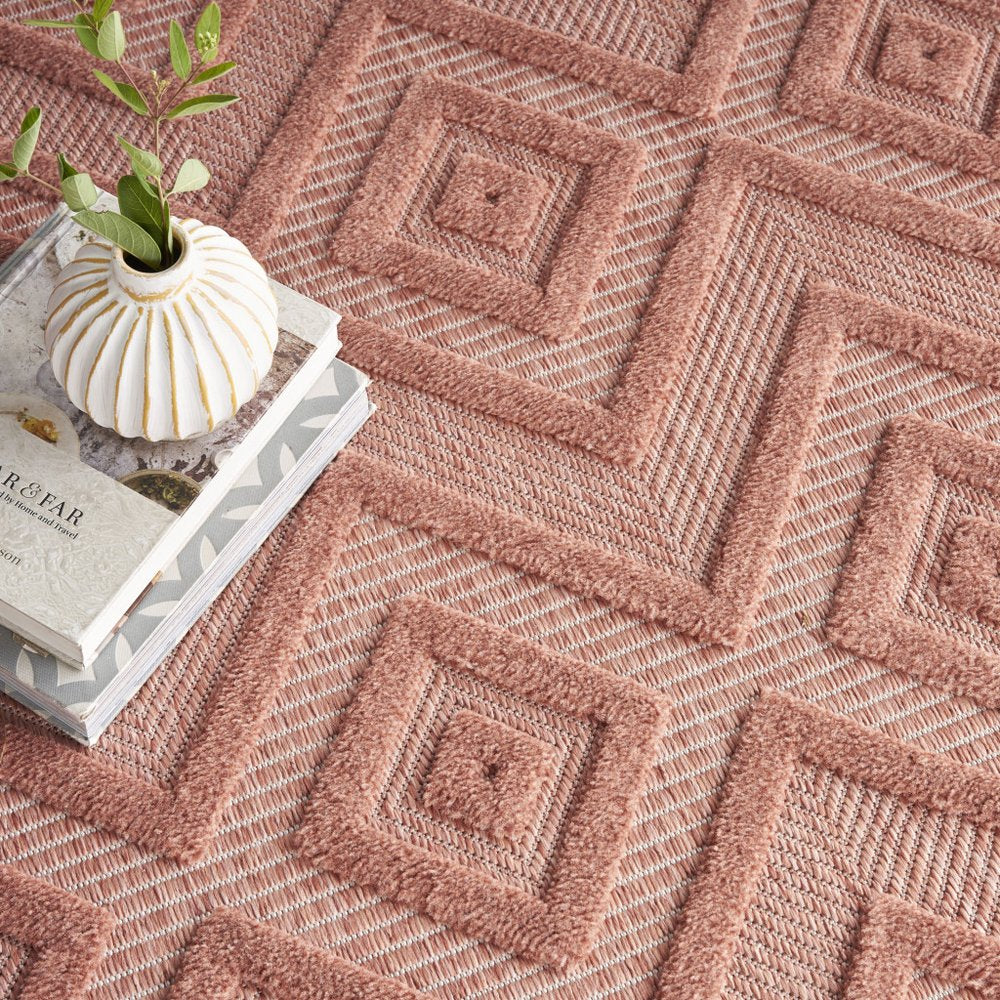 7' X 10' Orange Indoor Outdoor Area Rug