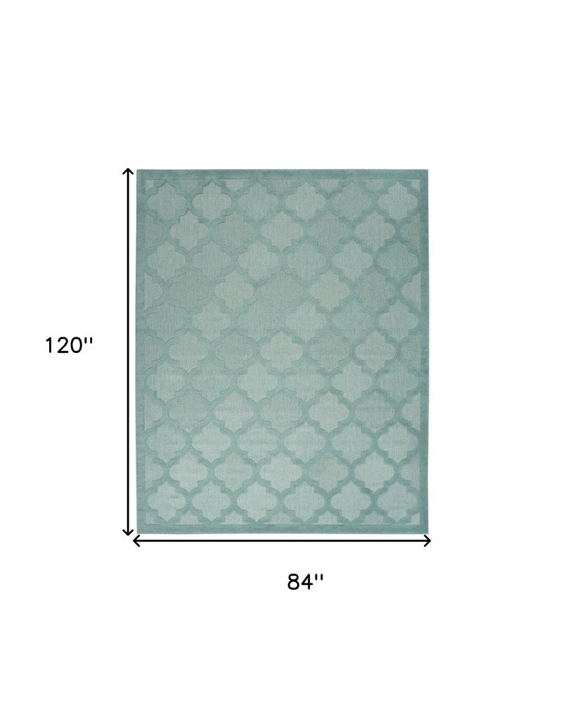 7' X 10' Aqua Indoor Outdoor Area Rug