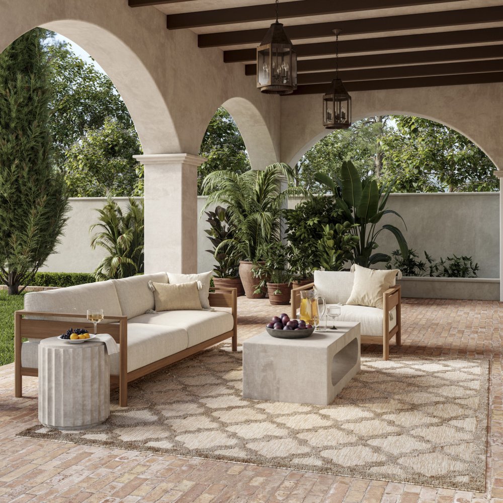 6' X 9' Beige Geometric Flatweave Area Rug