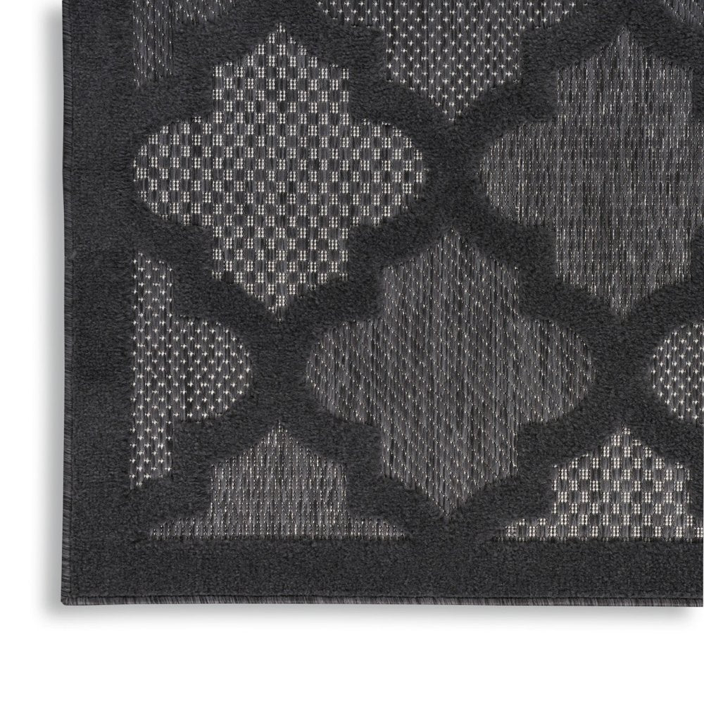 6' X 9' Charcoal and Gray Indoor Outdoor Area Rug