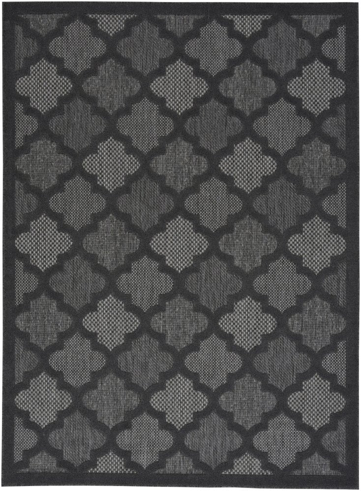 6' X 9' Charcoal and Gray Indoor Outdoor Area Rug