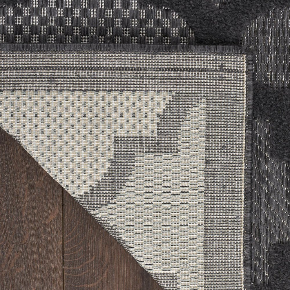 7' X 10' Black Indoor Outdoor Area Rug