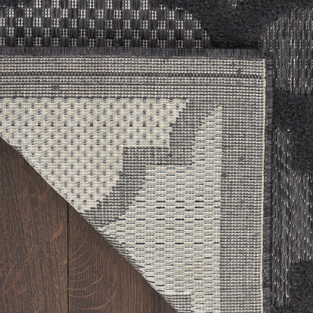 7' X 10' Black Indoor Outdoor Area Rug