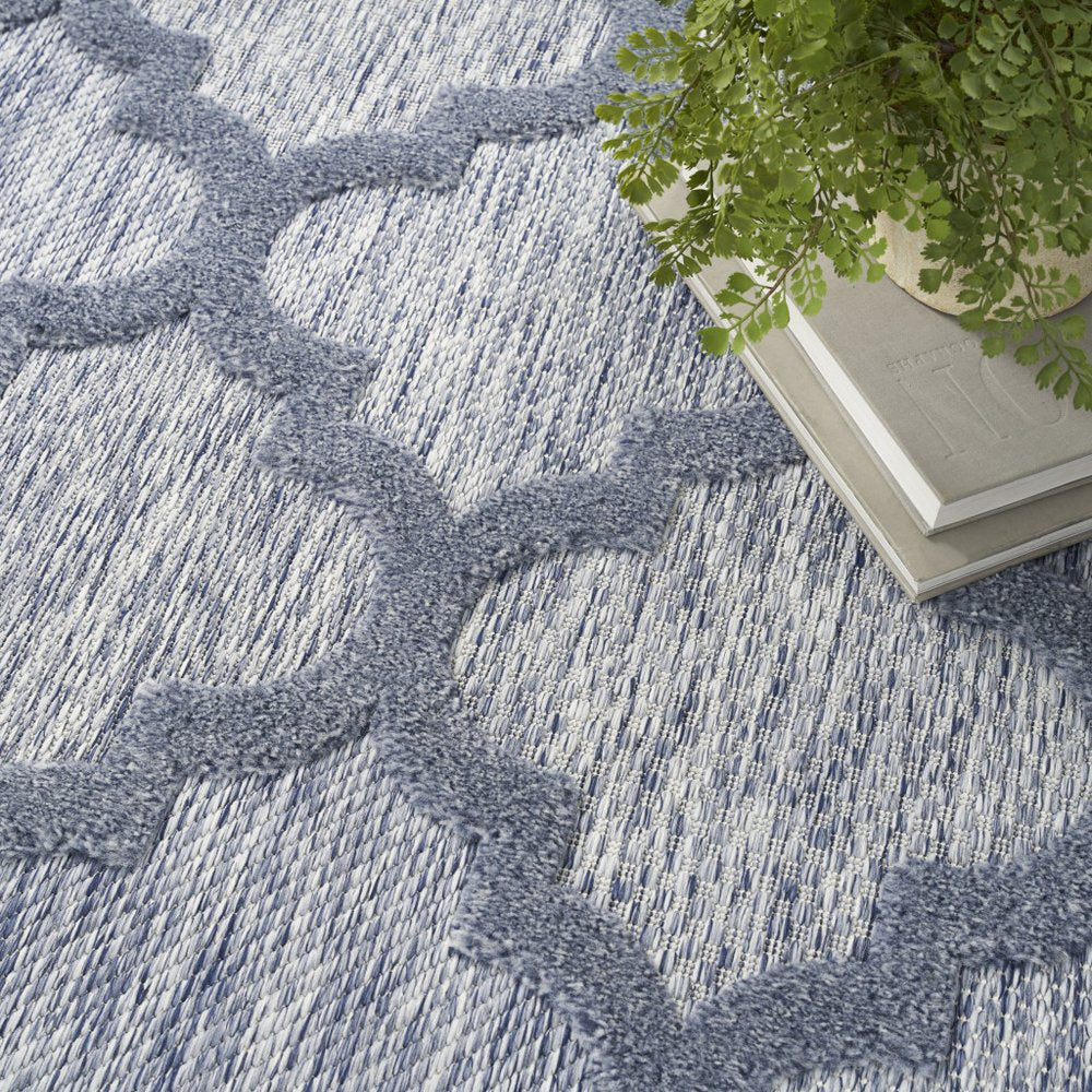 7' X 10' Blue Indoor Outdoor Area Rug