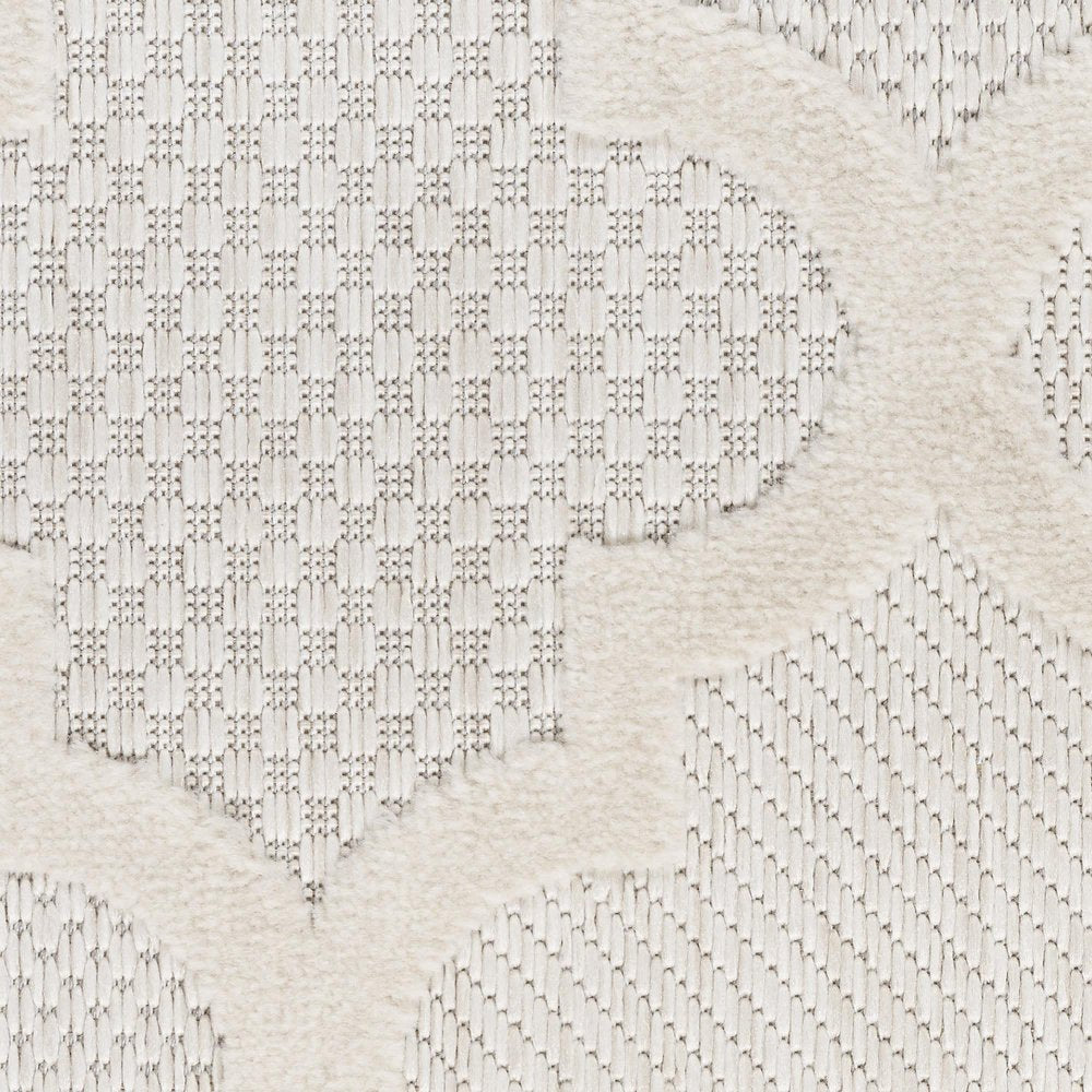 6' X 9' Cream Geometric Flatweave Area Rug