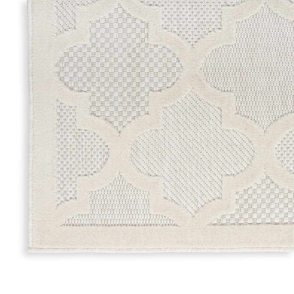 6' X 9' Cream Geometric Flatweave Area Rug