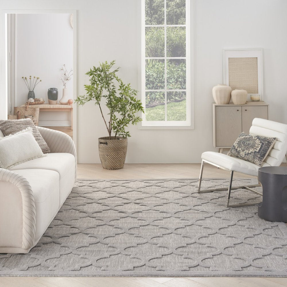 7' X 10' Gray Indoor Outdoor Area Rug