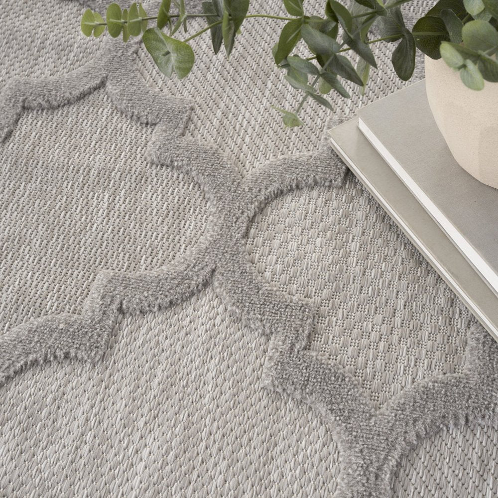 8' X 10' Gray Indoor Outdoor Area Rug