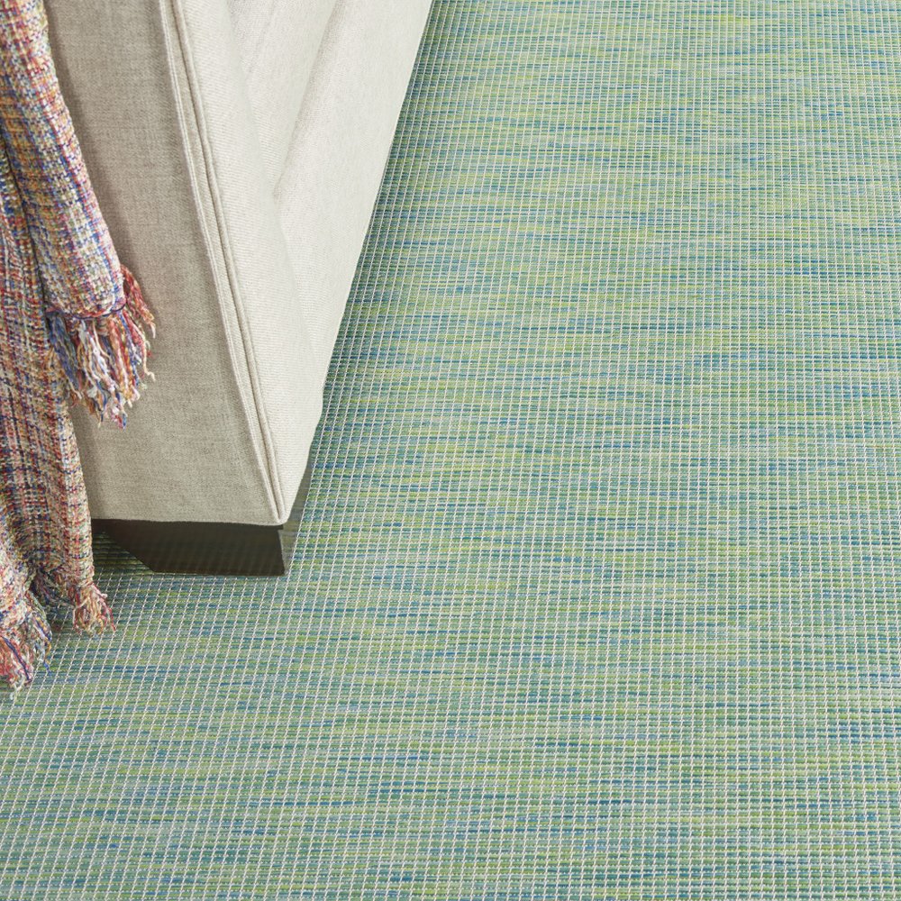 10' X 14' Blue And Green Indoor Outdoor Area Rug
