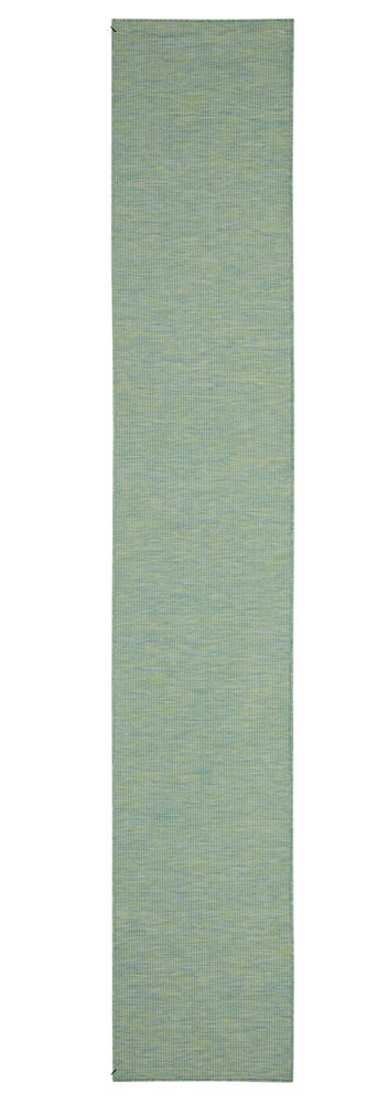 10' Blue and Green Power Loom Indoor Outdoor Runner Rug