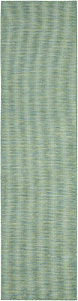 8' Blue Power Loom Runner Rug