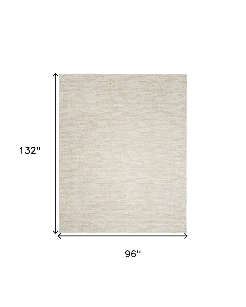 8' X 11' Beige And Ivory Indoor Outdoor Area Rug
