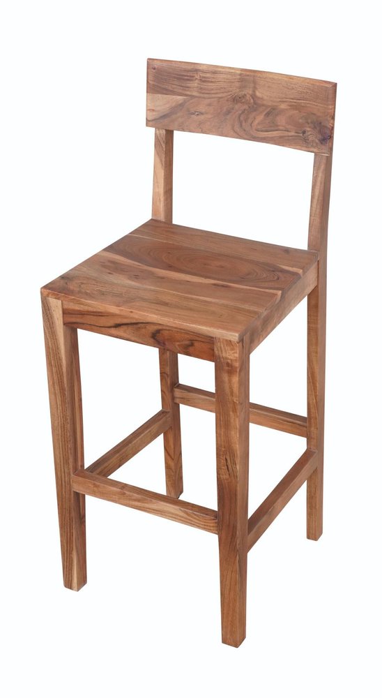 30" Brown Solid Wood Bar Height Bar Chair