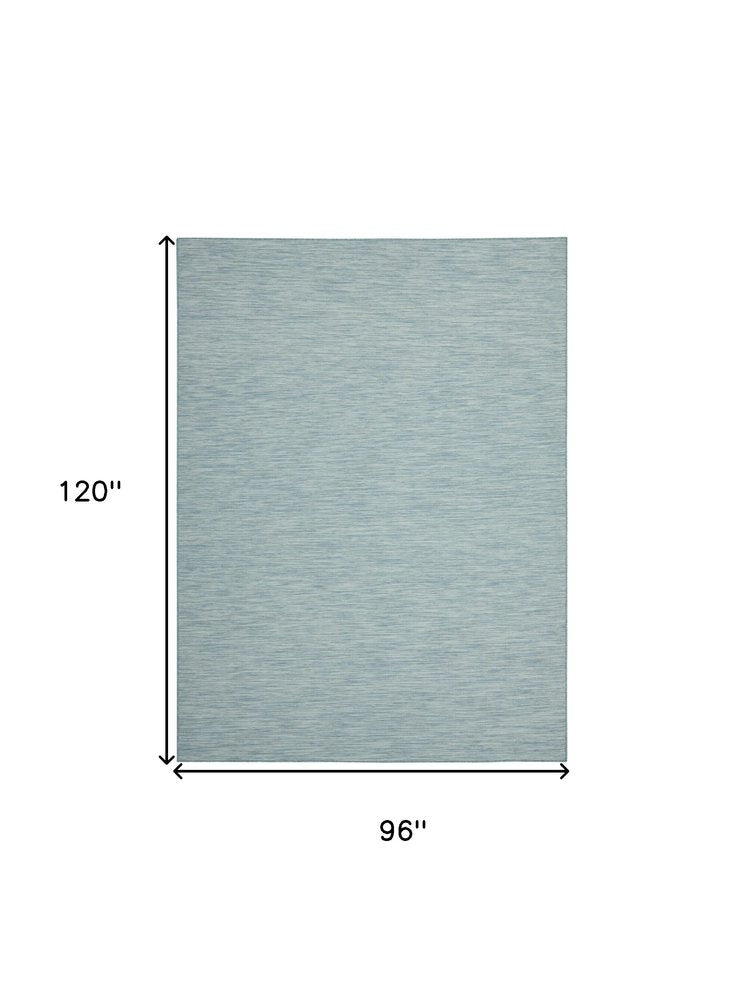8' X 10' Aqua Indoor Outdoor Area Rug