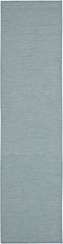 8' Aqua Power Loom Runner Rug