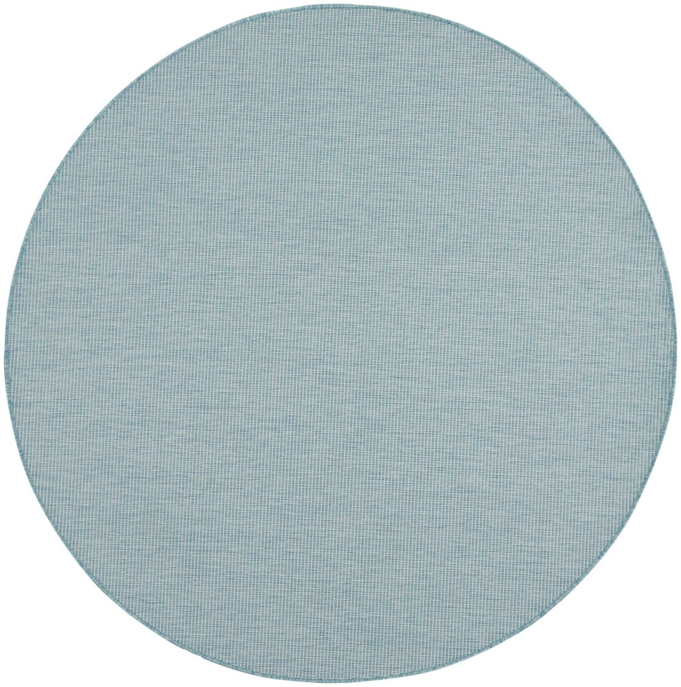 6' Aqua Round Power Loom Area Rug