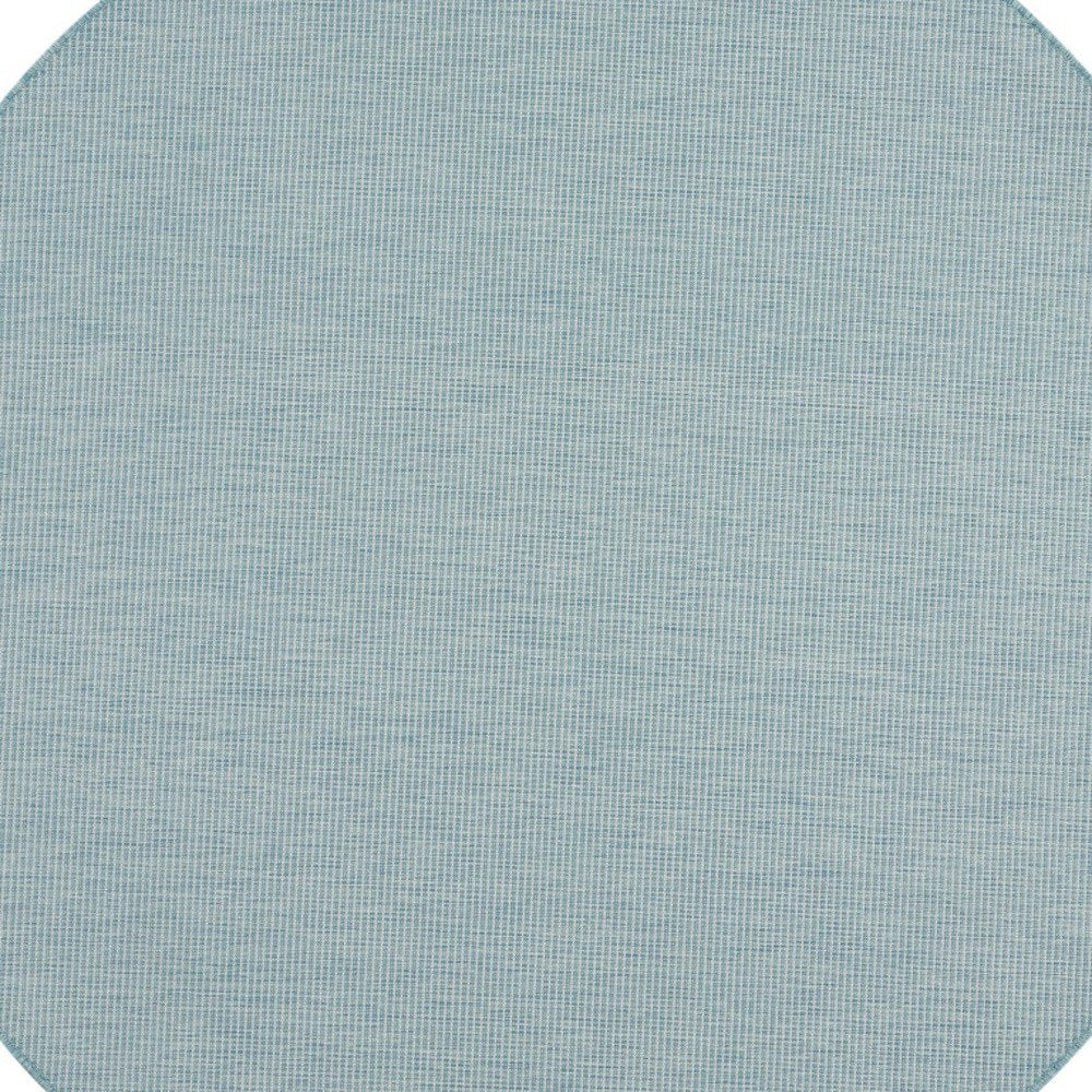 6' Aqua Round Power Loom Area Rug