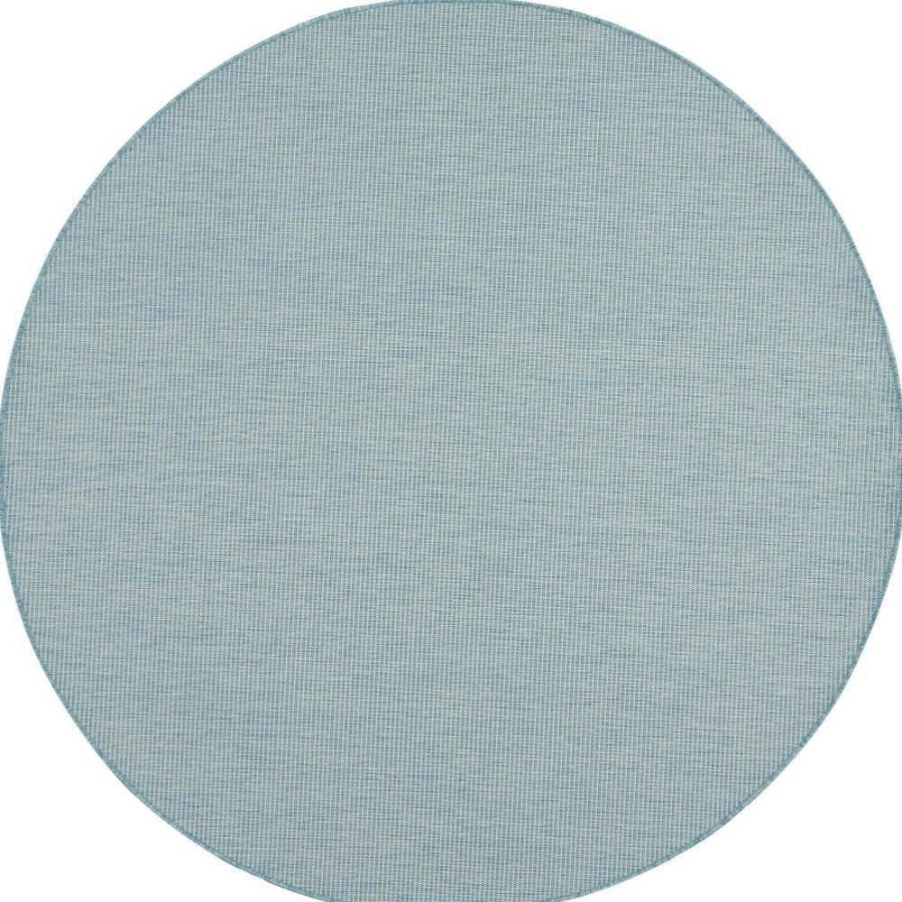 6' Aqua Round Power Loom Area Rug