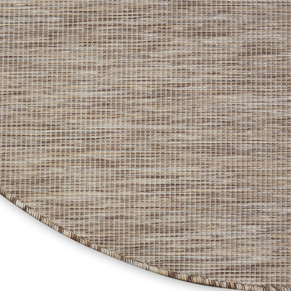 6' Beige Round Power Loom Area Rug