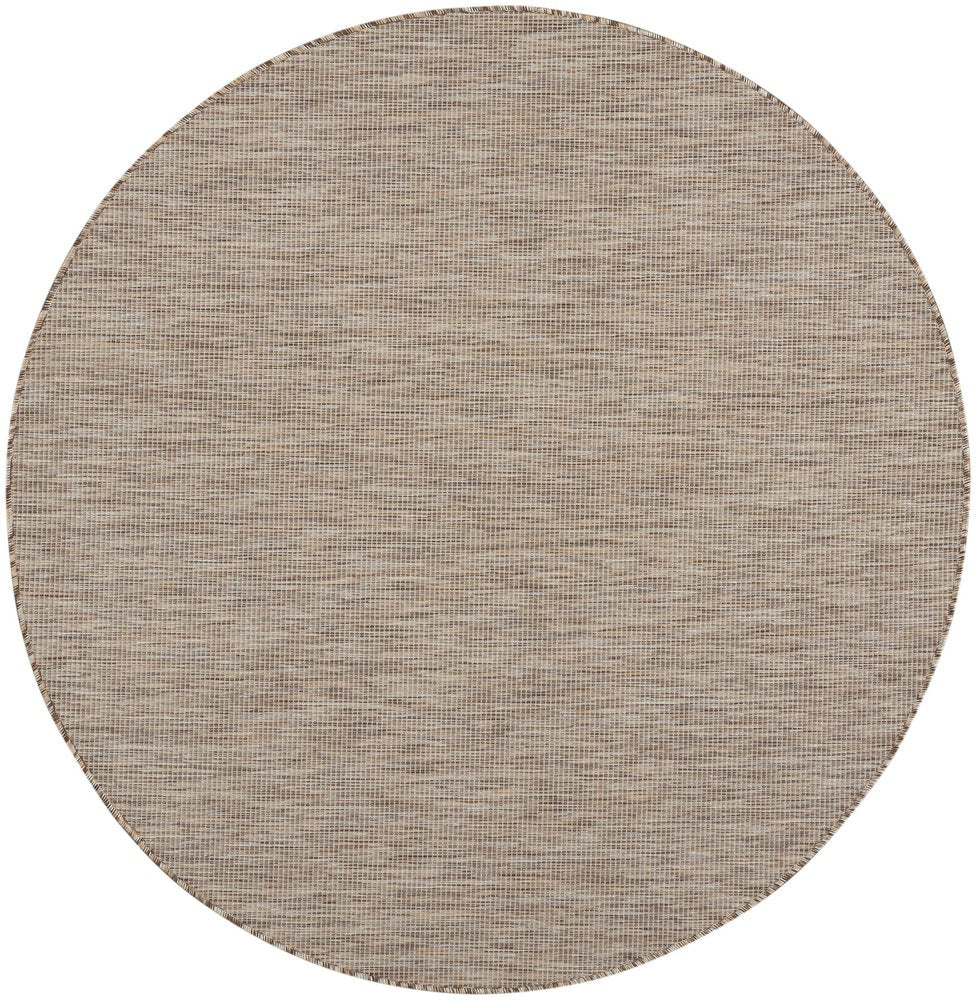 6' Beige Round Power Loom Area Rug