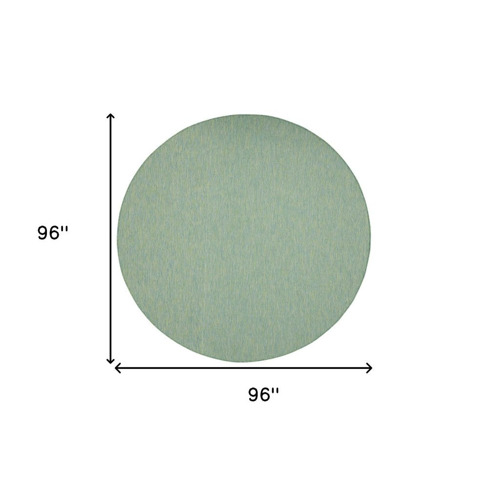 8' Blue Round Indoor Outdoor Area Rug