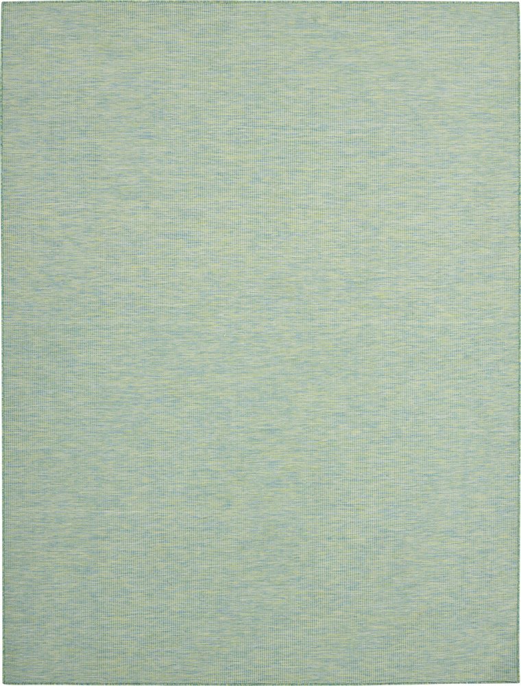 7' X 10' Blue and Green Indoor Outdoor Area Rug